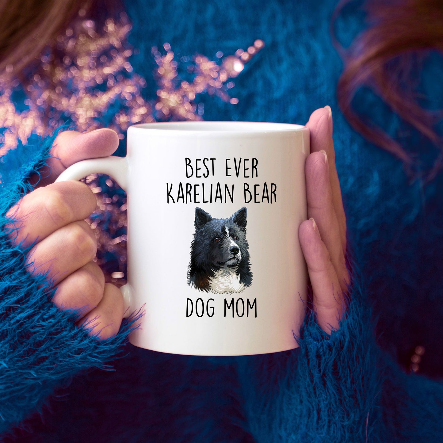 Best Ever Karelian Bear Dog Mom Custom Ceramic Coffee Mug