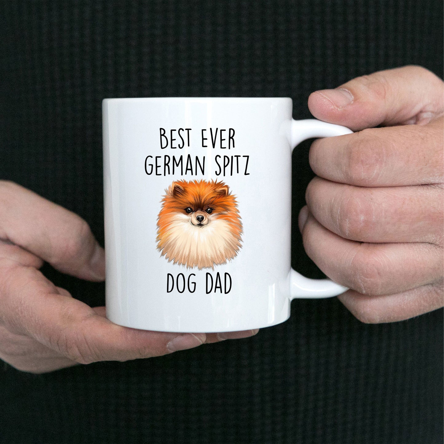 Best Ever German Spitz Dog Dad Custom Ceramic Coffee Mug