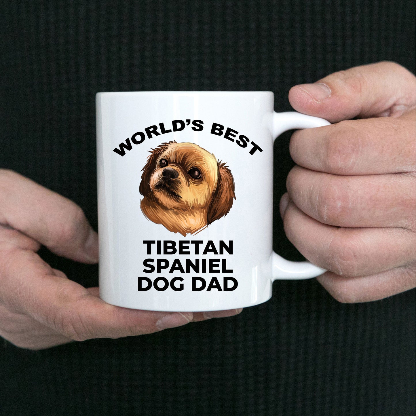 Tibetan Spaniel Best Dog Dad Custom Photo Coffee Mug