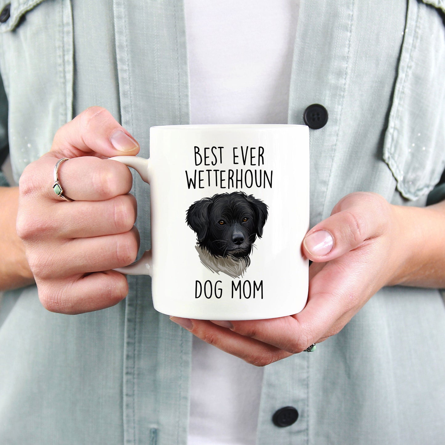 Best Ever Wetterhoun Dog Mom Custom Ceramic Coffee Mug