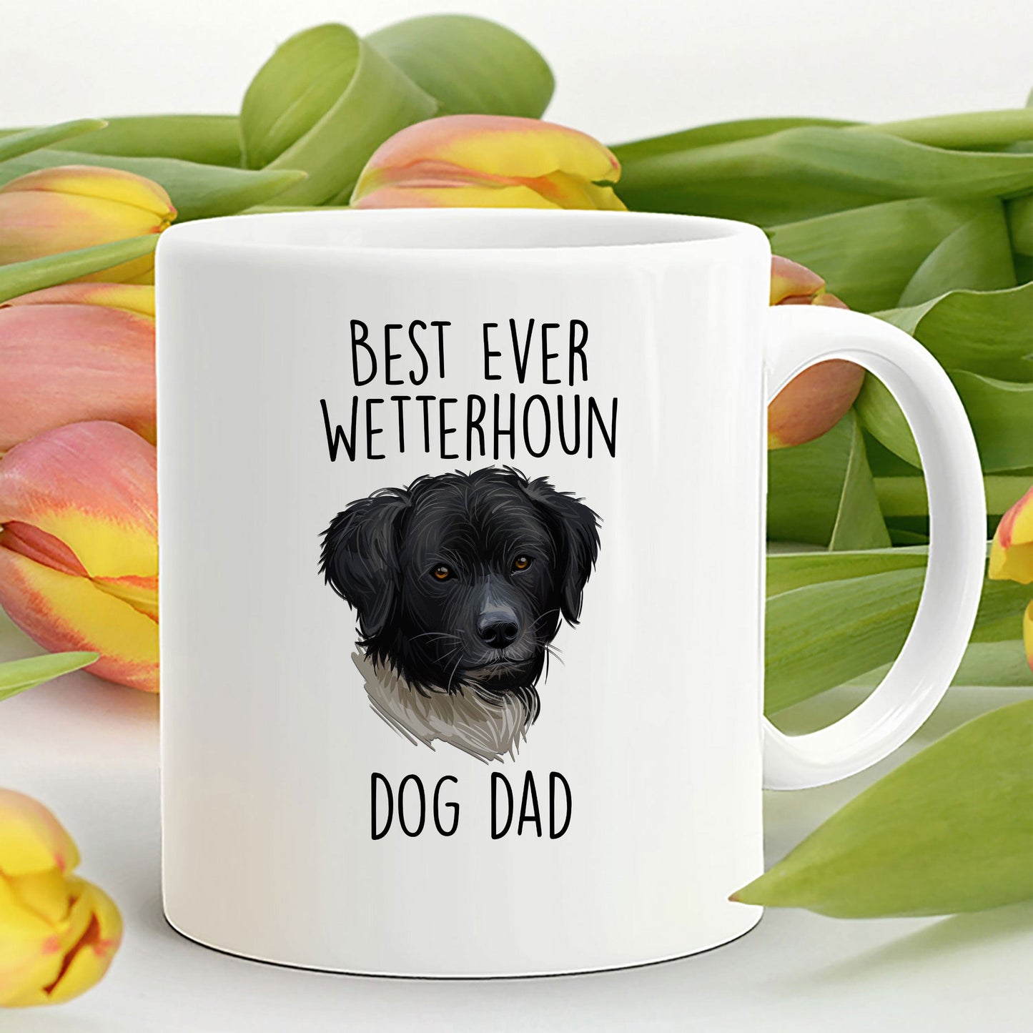 Best Ever Wetterhoun Dog Dad Custom Ceramic Coffee Mug