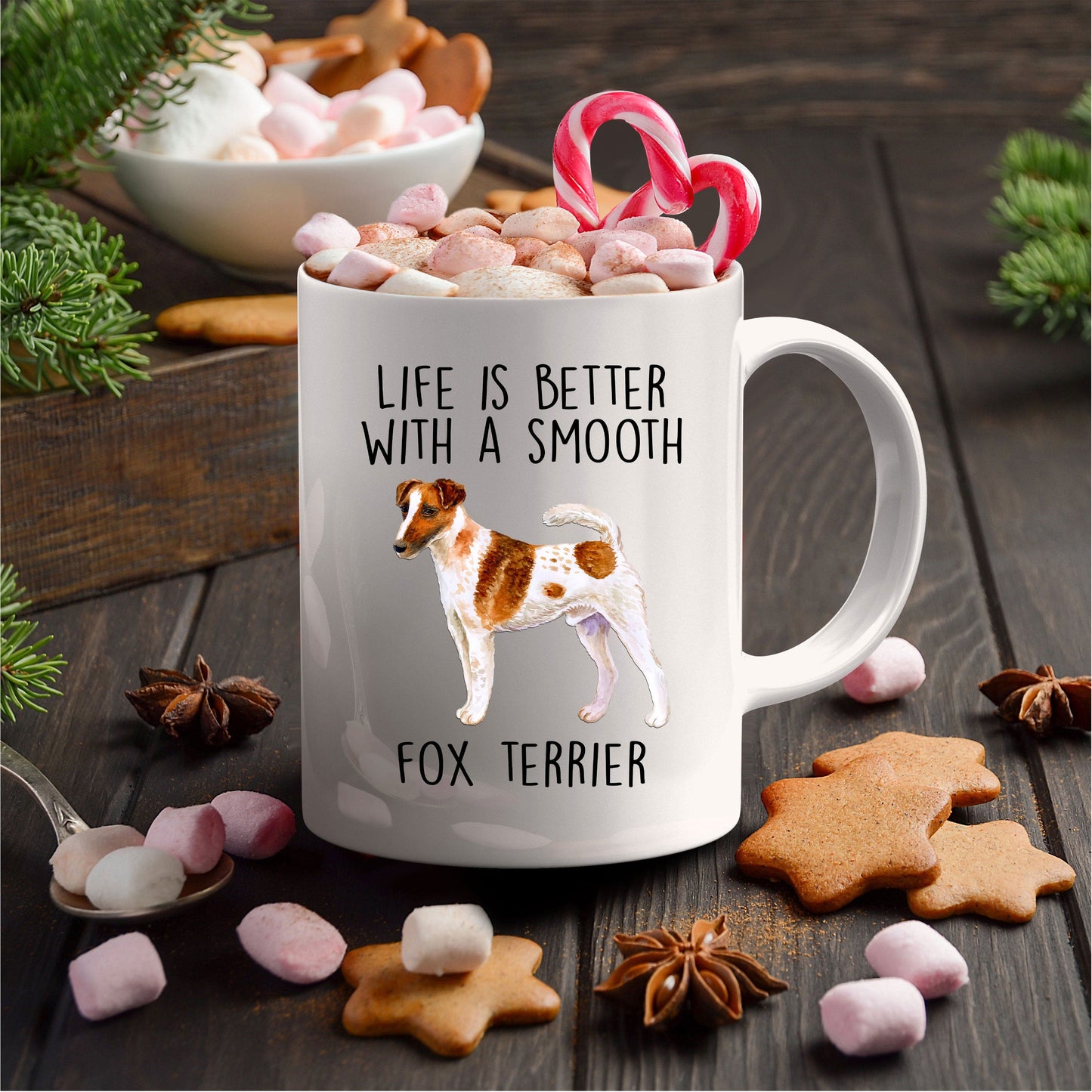 Life is Better with a Smooth Fox Terrier Dog Ceramic Coffee Mug