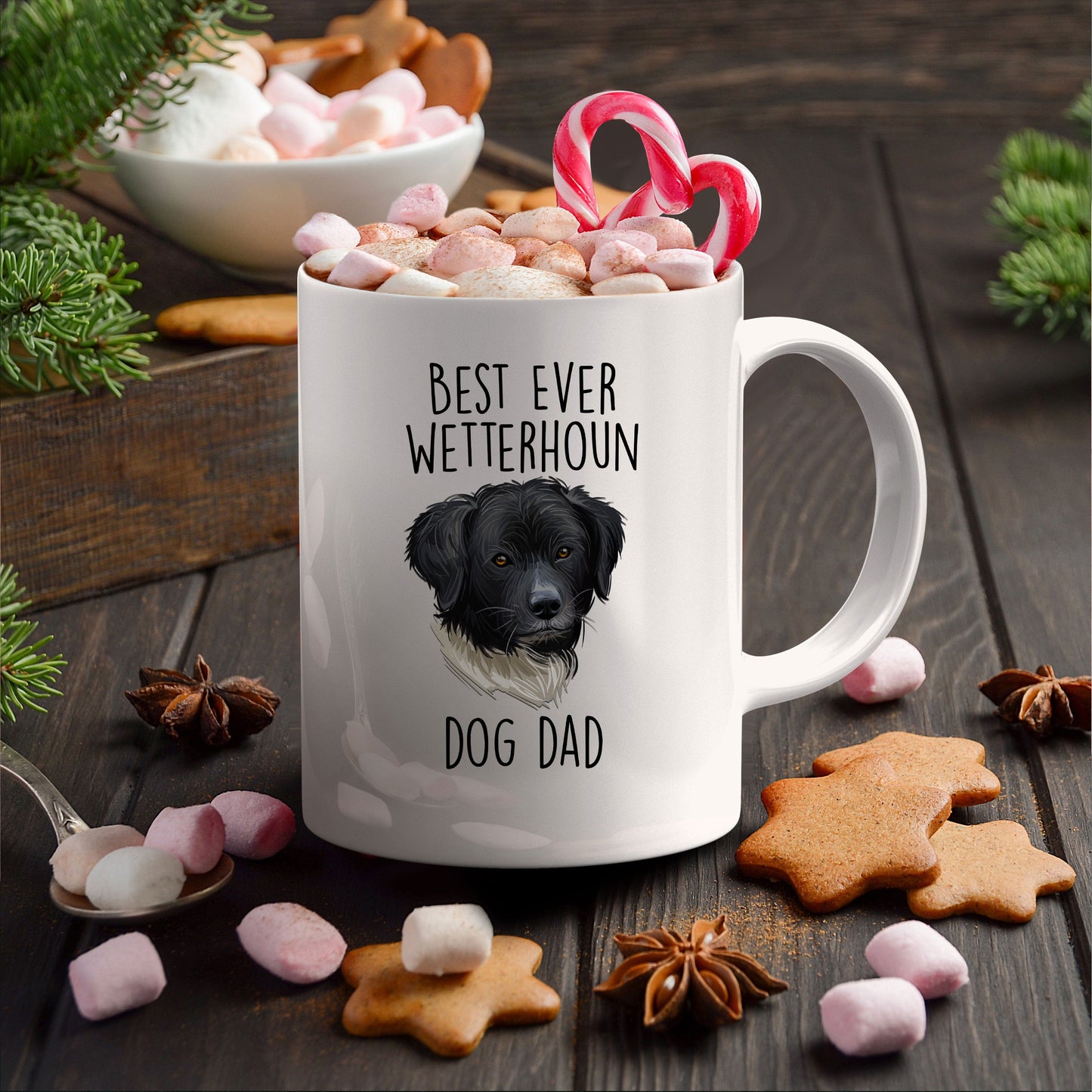 Best Ever Wetterhoun Dog Dad Custom Ceramic Coffee Mug