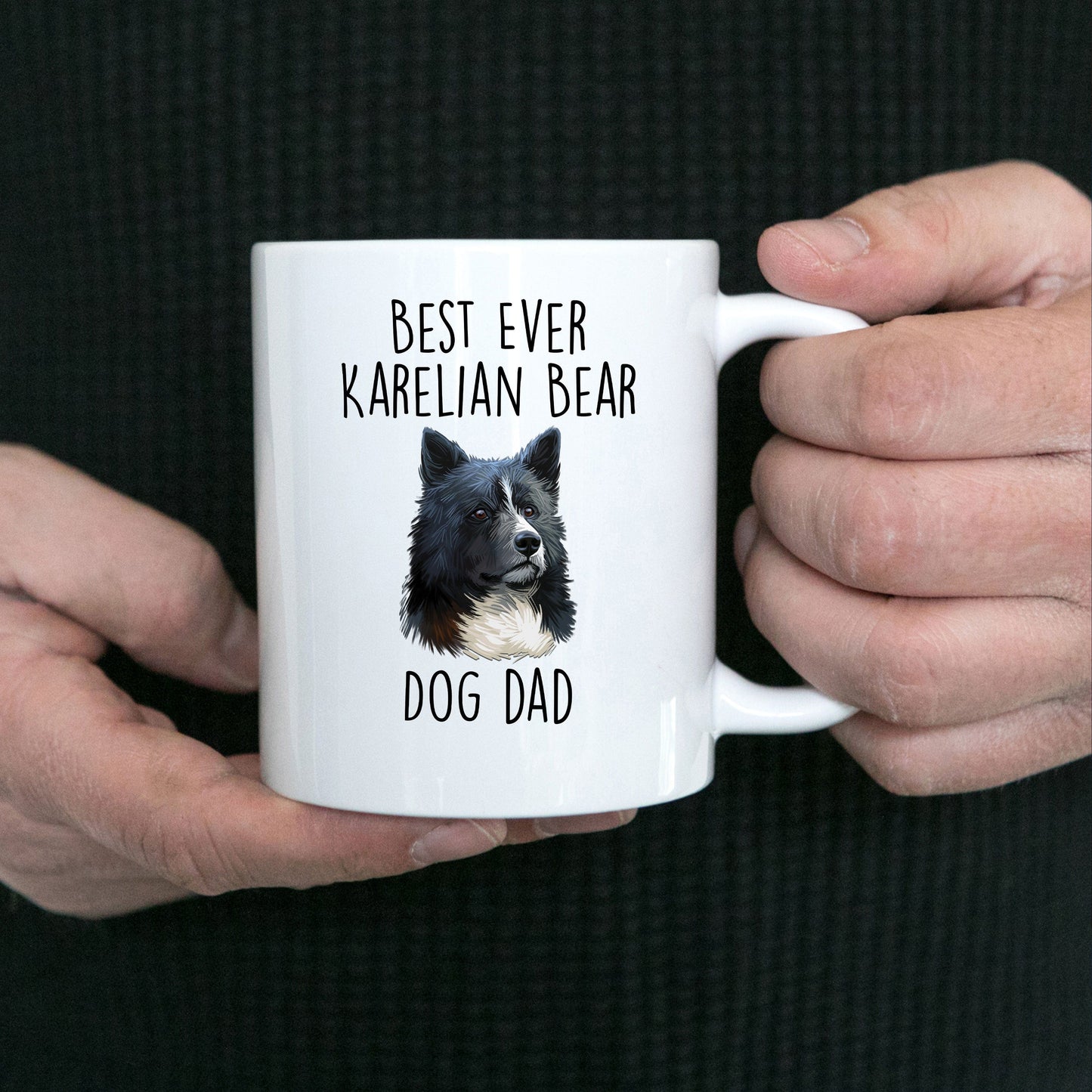 Best Ever Karelian Bear Dog Dad Ceramic Custom Coffee Mug