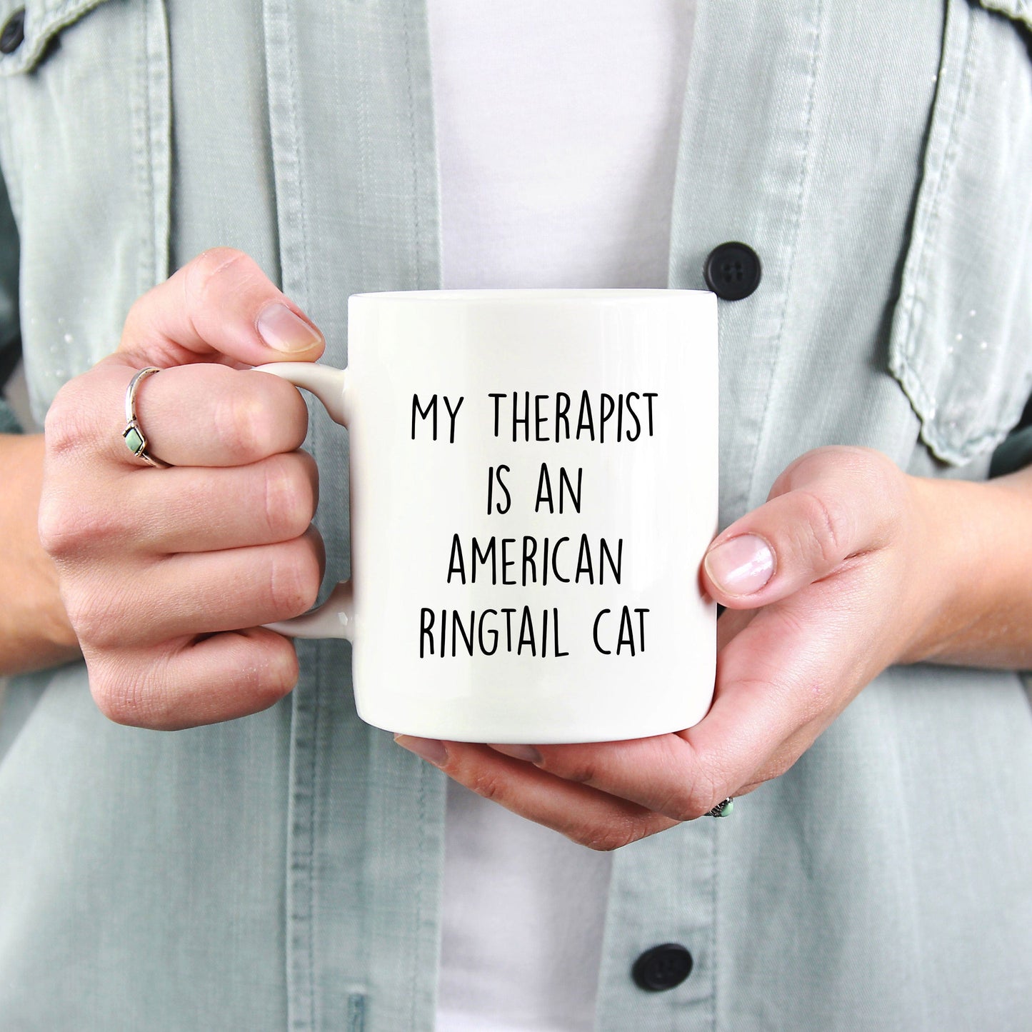 American Ringtail Cat Funny Therapist Ceramic Coffee Mug