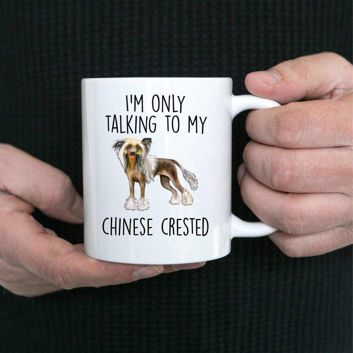 Chinese Crested Dog Funny Ceramic Coffee Mug - I'm Only Talking to My Chinese Crested