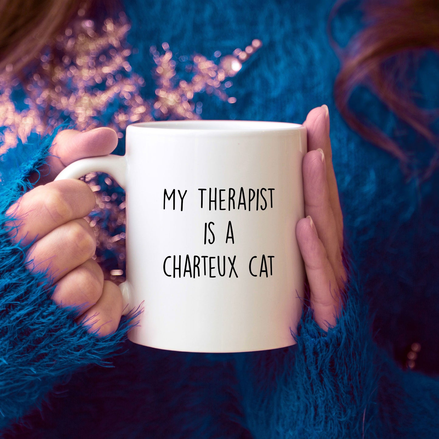 Chartreux Cat Therapist Funny Personalized Ceramic Coffee Mug