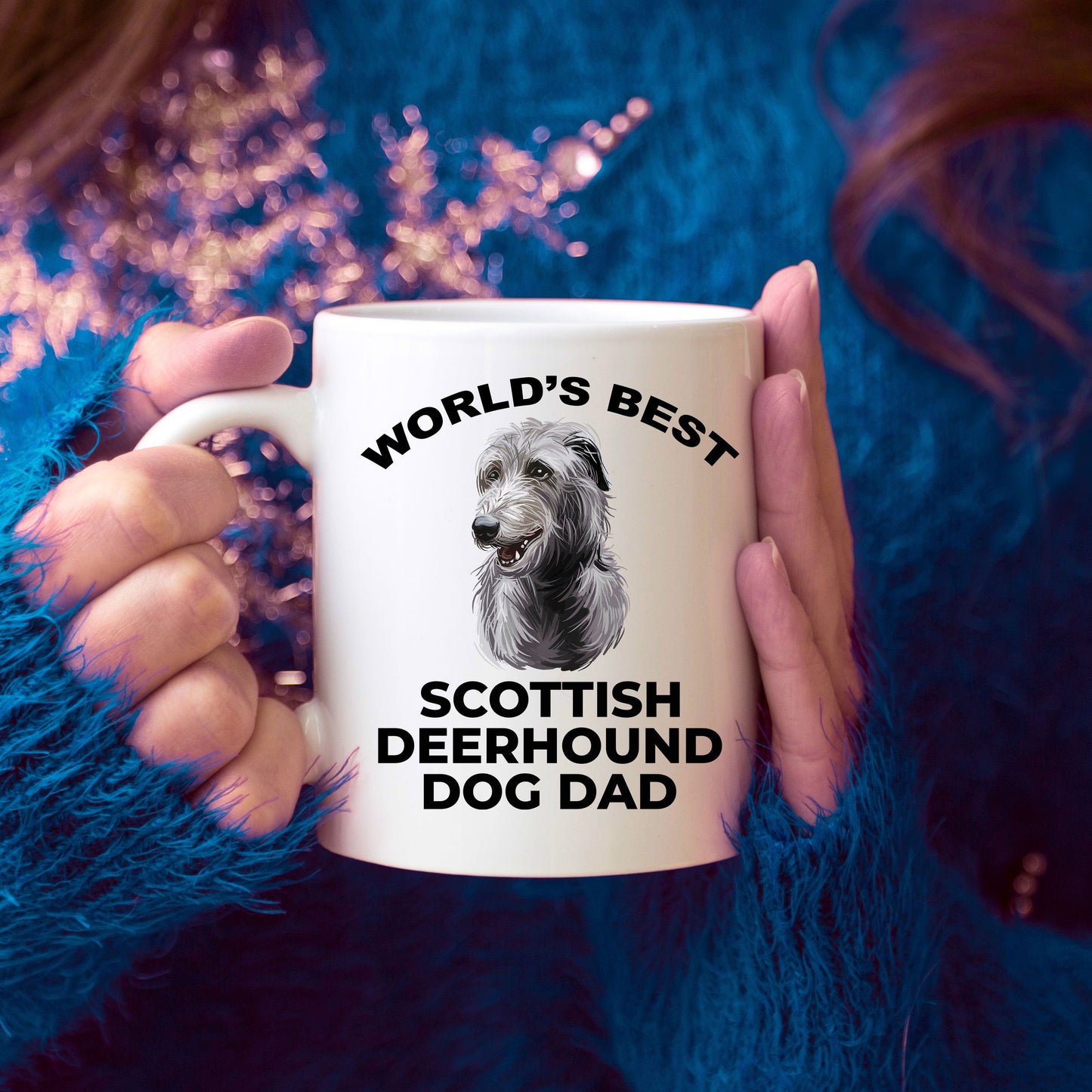 Scottish Deerhound Best Dog Dad Ceramic Coffee Mug