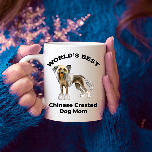 Chinese Crested World's Best Dog Mom Ceramic Coffee Mug