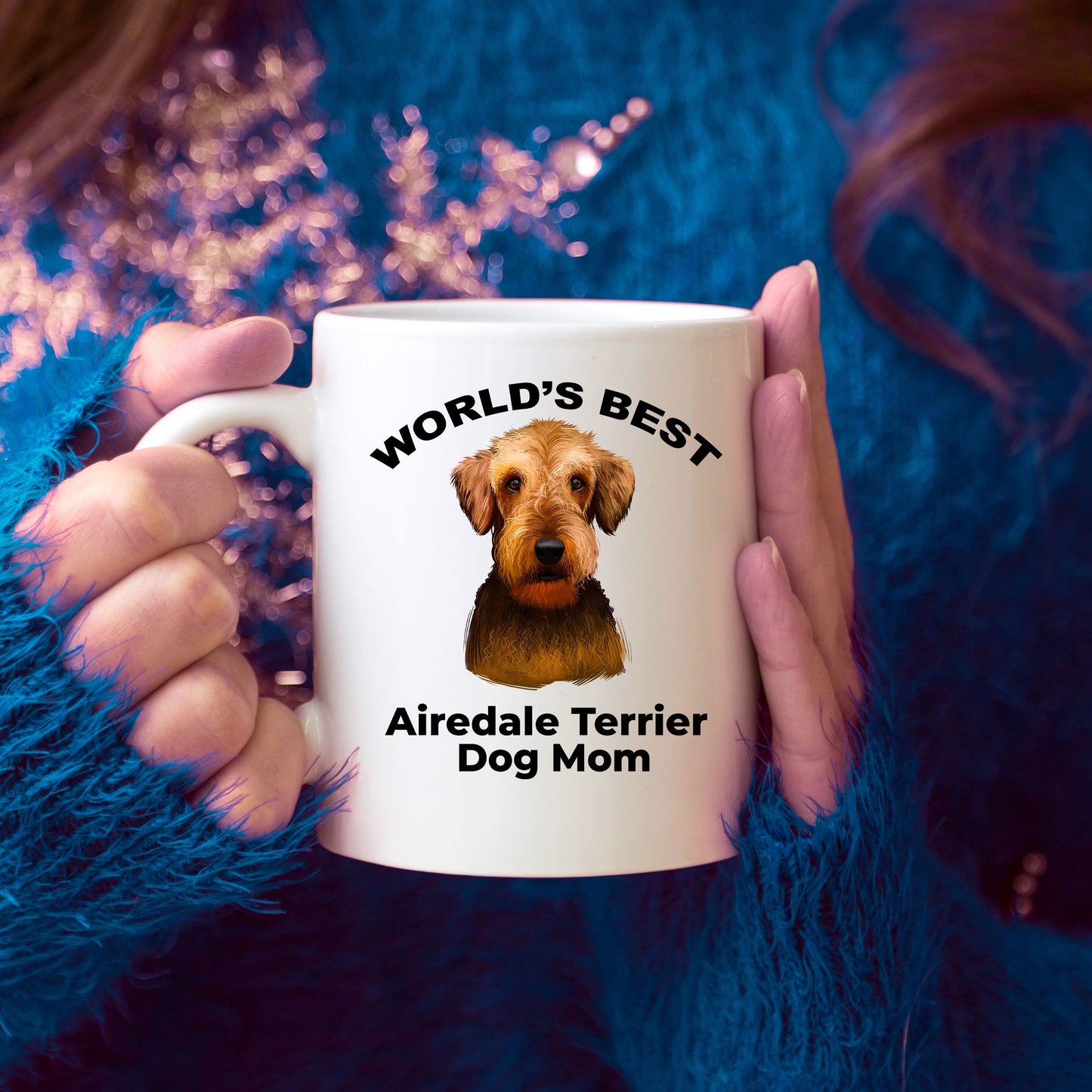 Airedale Terrier Best Dog Mom Ceramic Coffee Mug