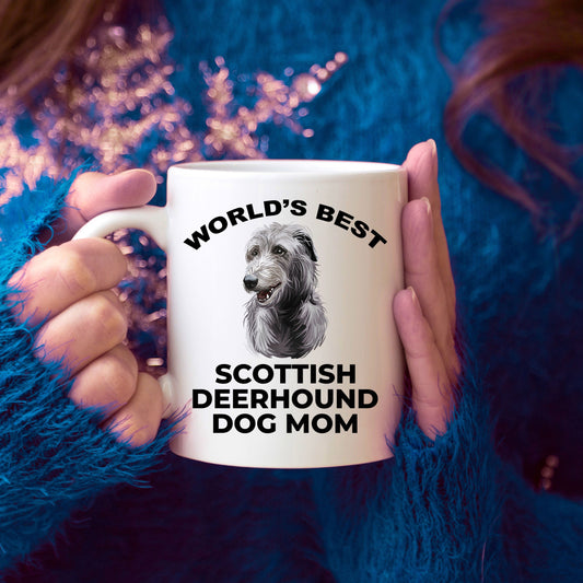 Scottish Deerhound Best Dog Mom ceramic coffee mug