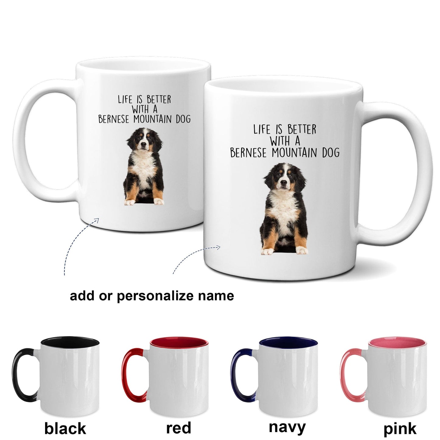 Life is Better with a Bernese Mountain Dog Custom Ceramic Coffee Mug