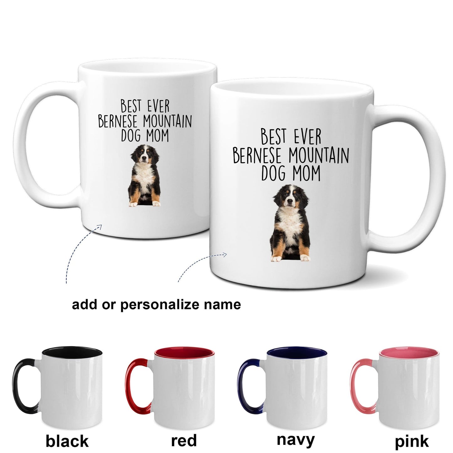 Best Ever Bernese Mountain Dog Mom Custom Ceramic Coffee Mug