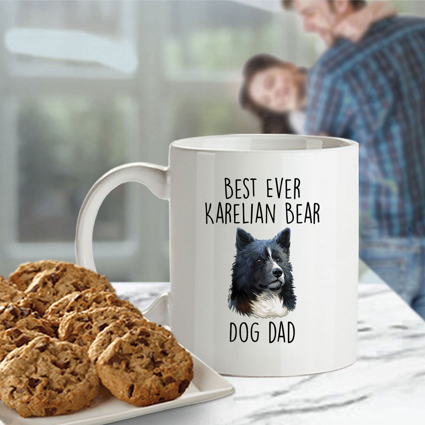 Best Ever Karelian Bear Dog Dad Ceramic Custom Coffee Mug