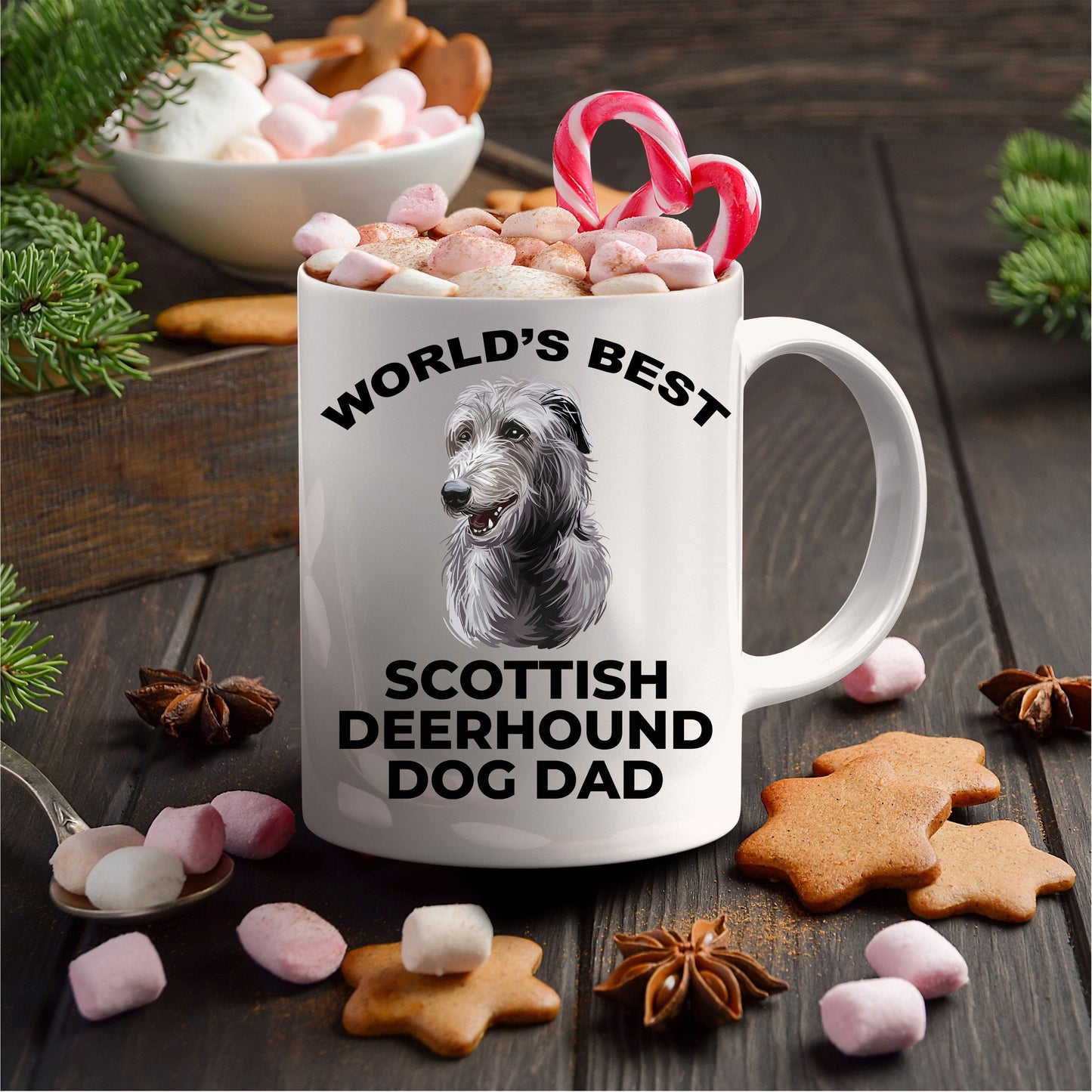 Scottish Deerhound Best Dog Dad Ceramic Coffee Mug