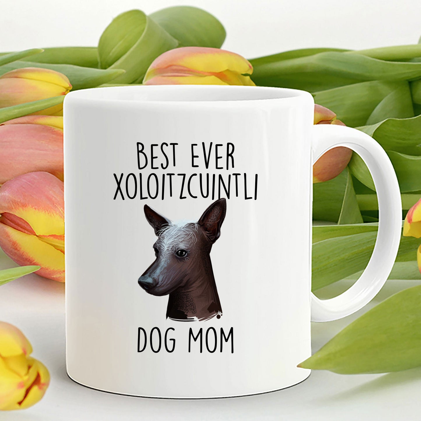 Best Ever Xoloitzcuintli Dog Mom Custom Ceramic Coffee Mugs