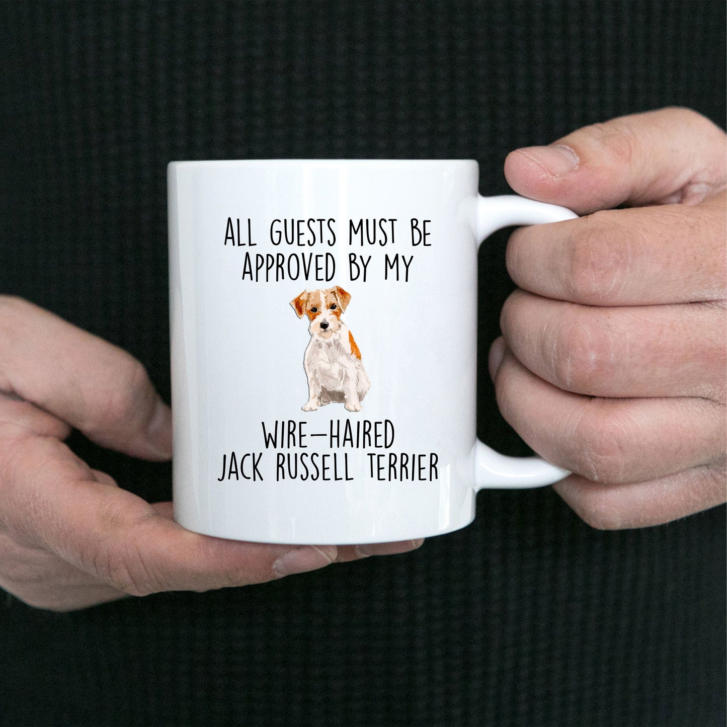 Funny Wire-haired Jack Russell Terrier Dog Custom Ceramic Coffee Mug - Guests must be approved