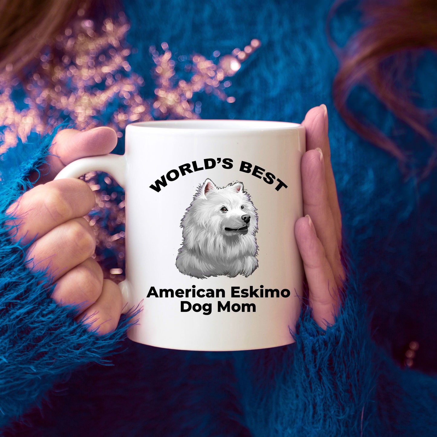 Best Ever American Eskimo Dog Mom Ceramic Coffee Mug