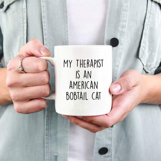 American Bobtail Cat Therapist Personalized Ceramic Coffee Mug