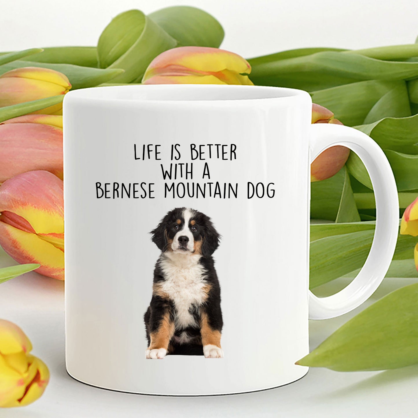 Life is Better with a Bernese Mountain Dog Custom Ceramic Coffee Mug