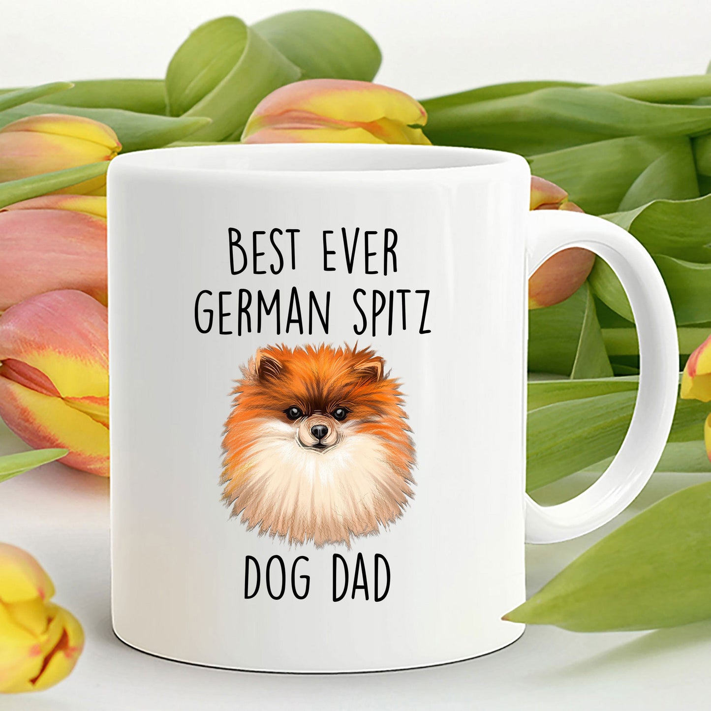 Best Ever German Spitz Dog Dad Custom Ceramic Coffee Mug