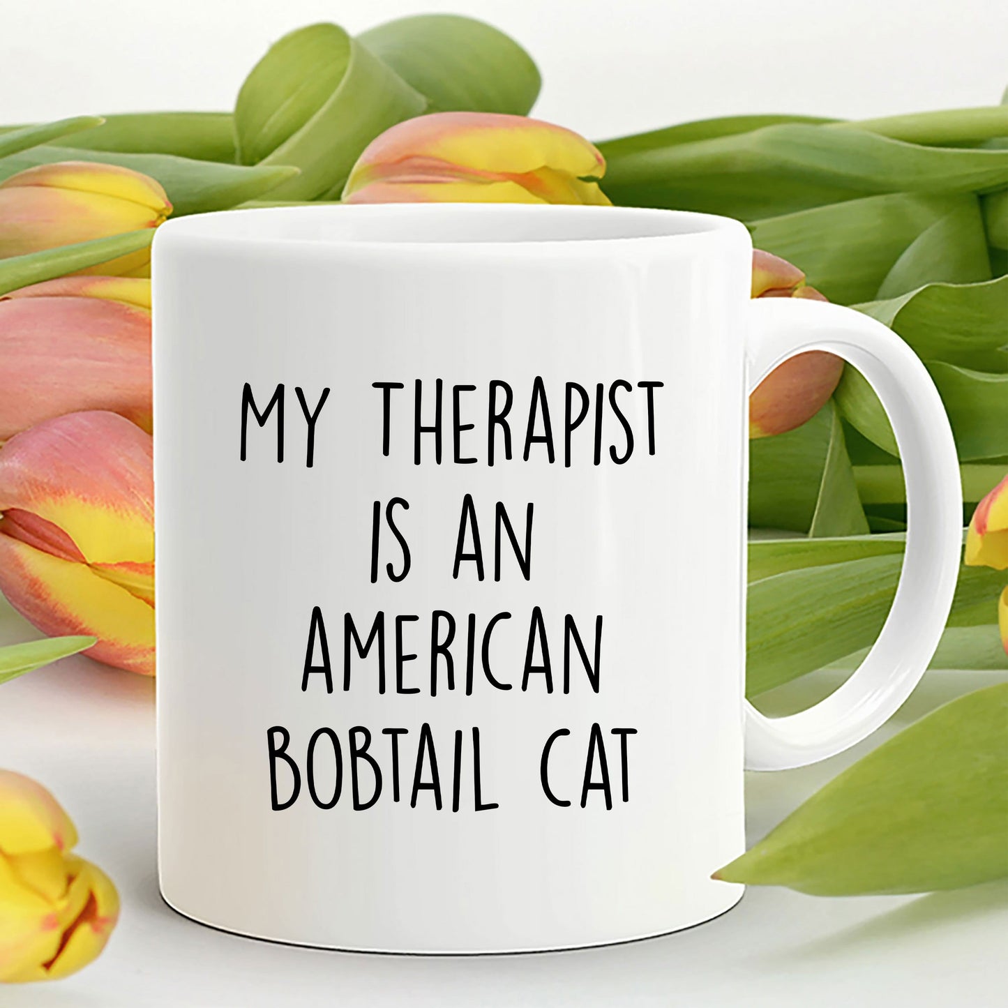 American Bobtail Cat 11oz white Ceramic Coffee Mug