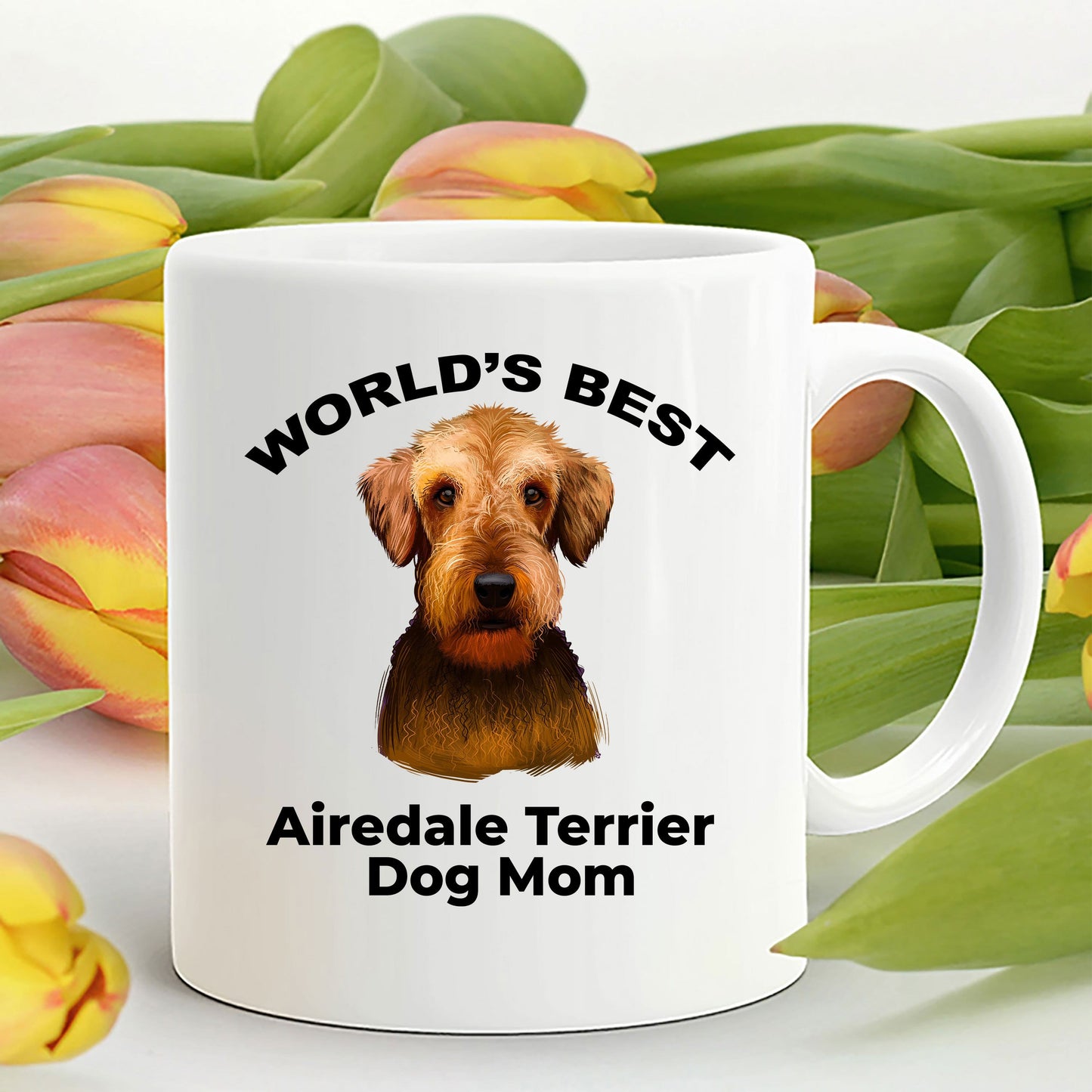 Airedale Terrier Best Dog Mom Ceramic Coffee Mug