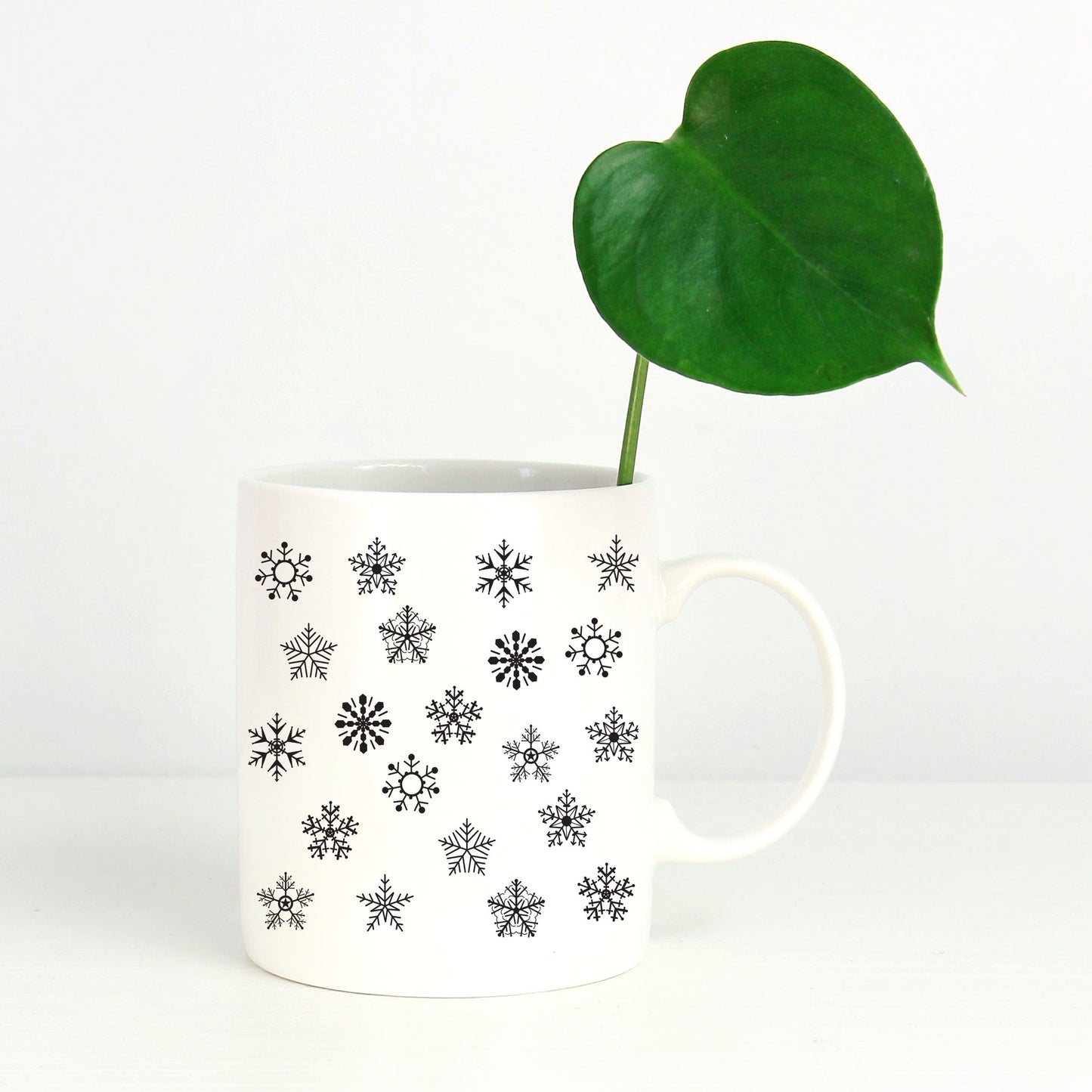 Snowflake White Ceramic Coffee Mug