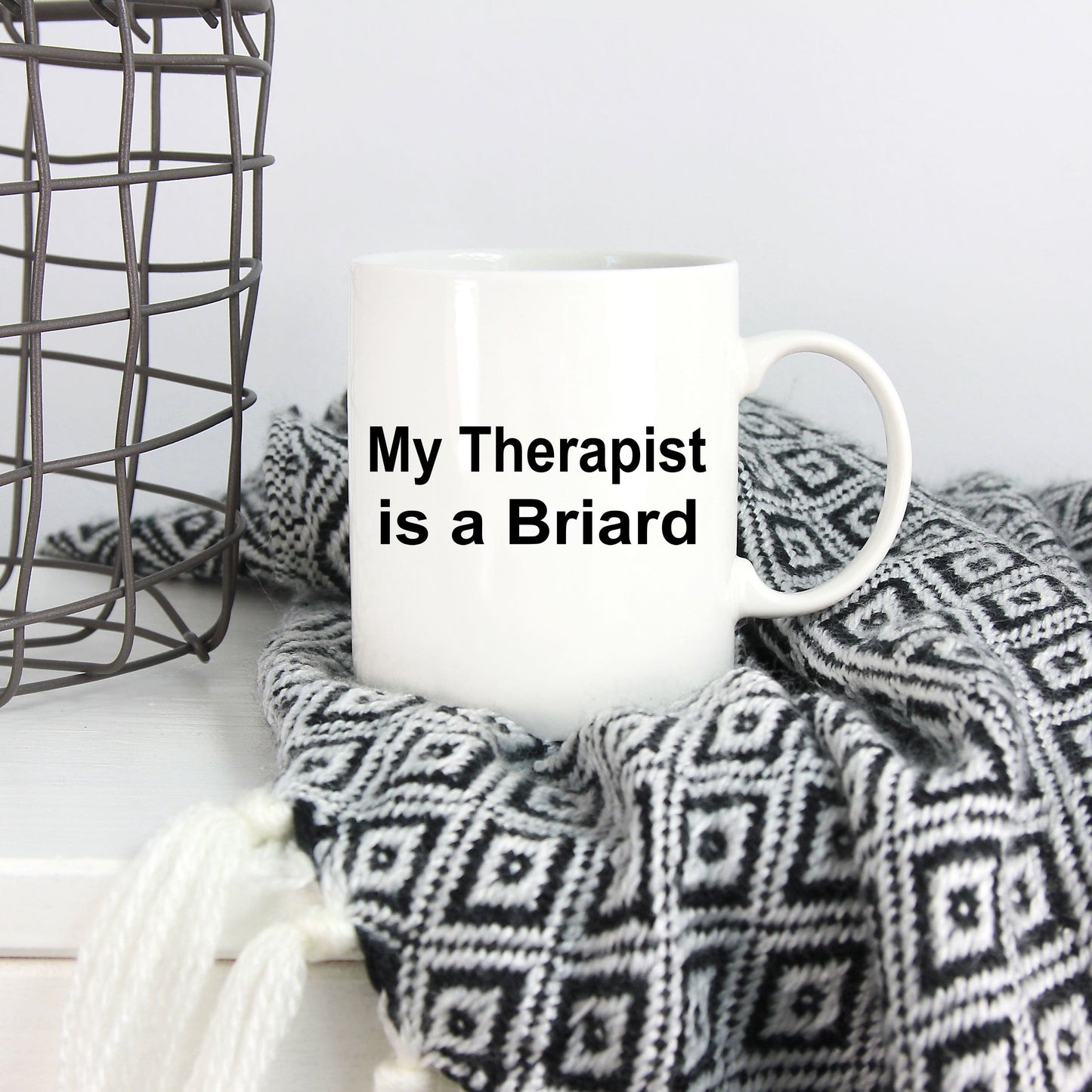 Briard Dog Owner Lover Funny Gift Therapist White Ceramic Coffee Mug