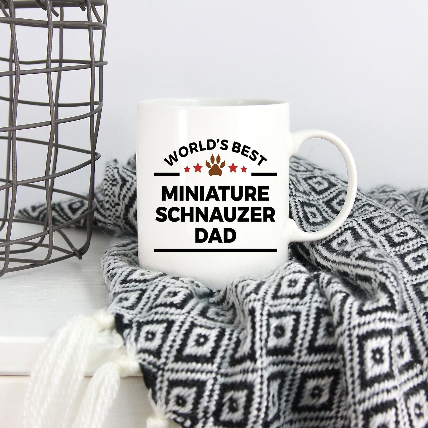 Miniature Schnauzer Ceramic Coffee Mug World's Best Dad Dog Lover Gift