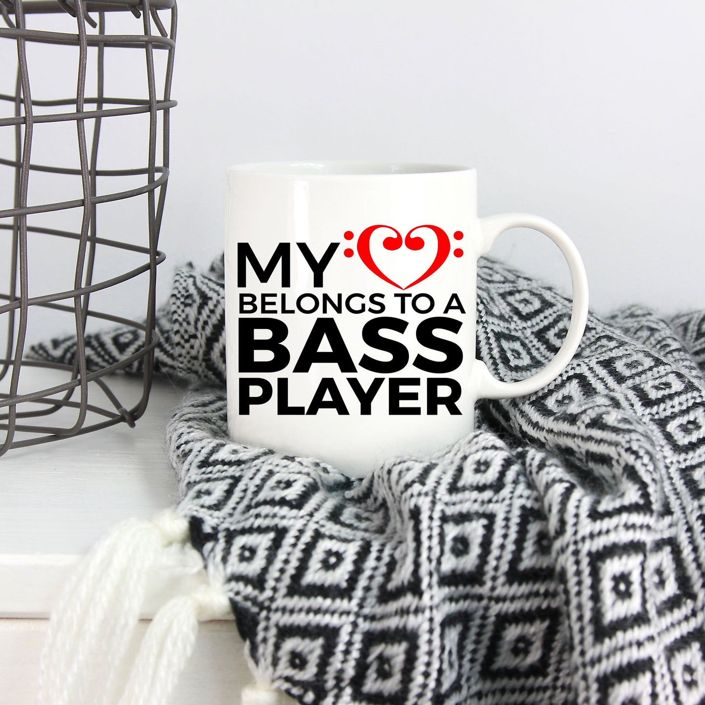 Bass Player Mug - My Heart Belongs to a Bass Player