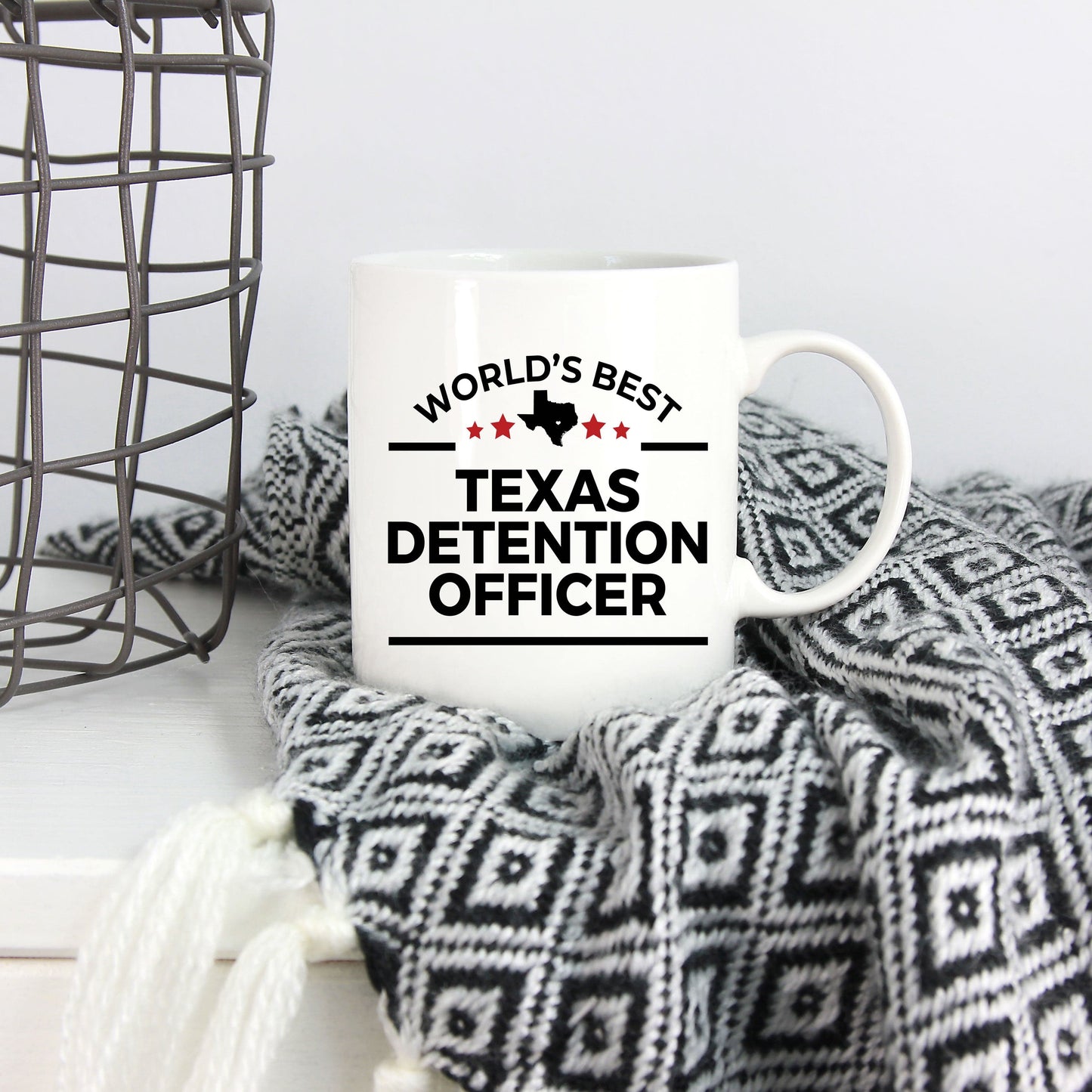 Texas Detention Officer Gift World's Best Law Enforcement White Ceramic Coffee Mug