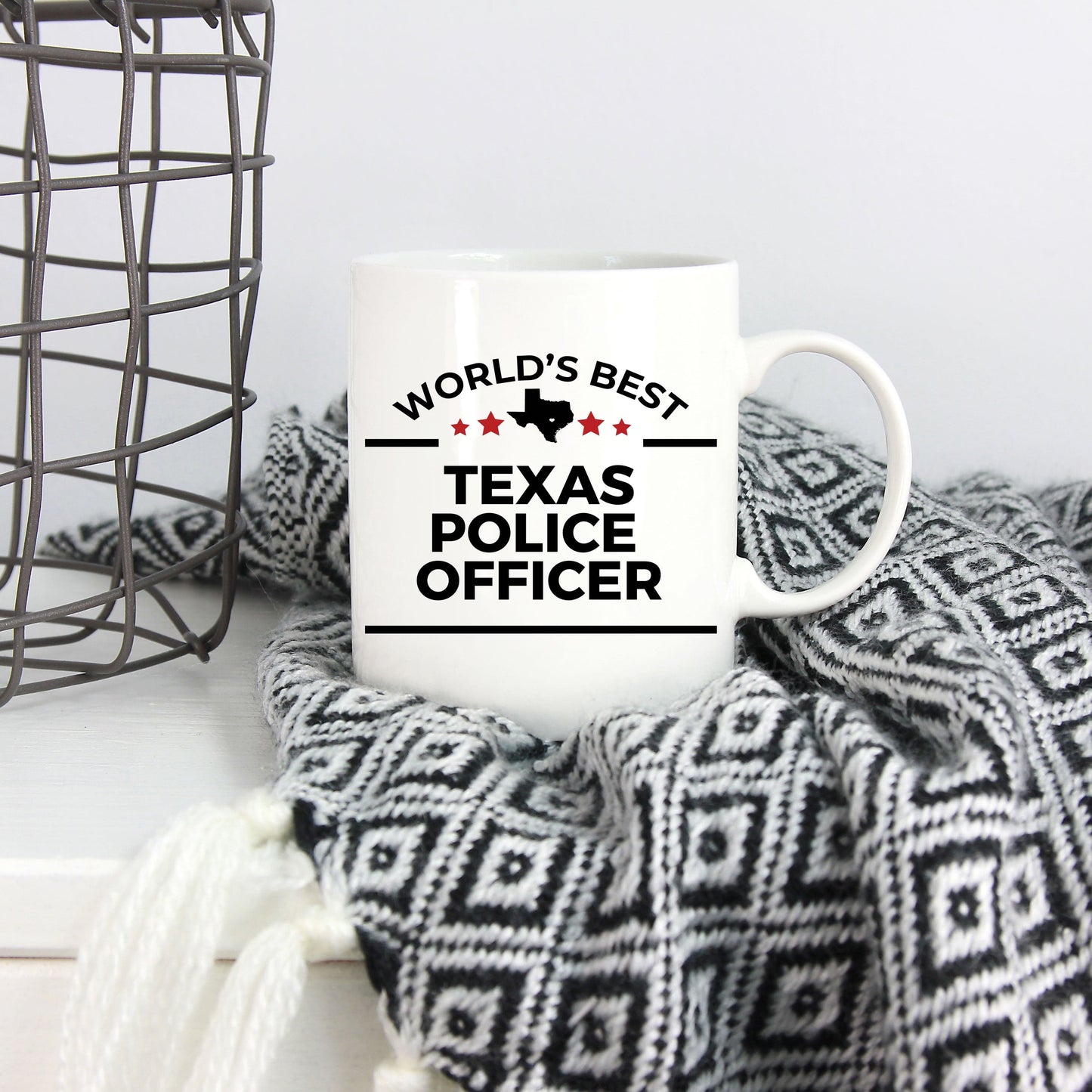 Texas Police Officer Gift World's Best White Ceramic Coffee Mug