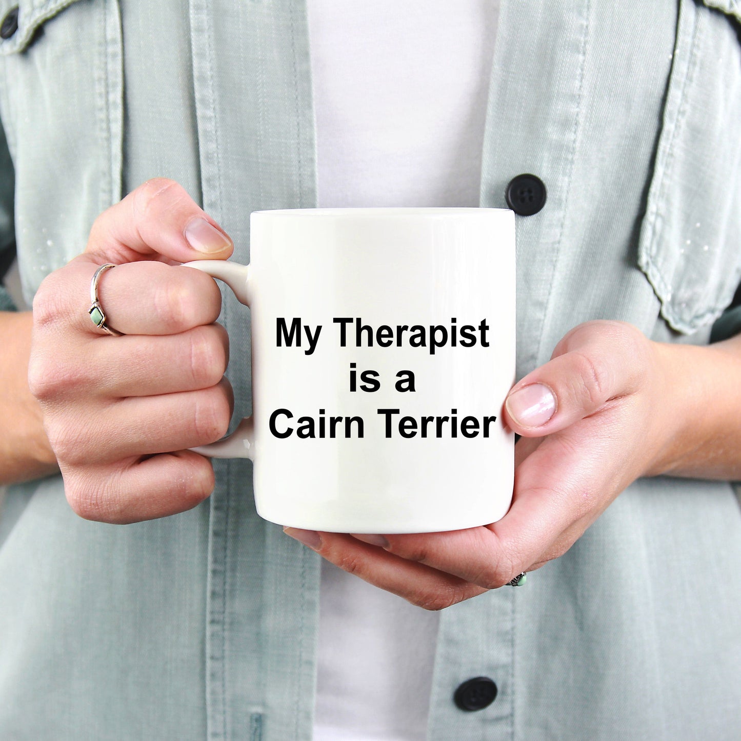 Cairn Terrier Dog Owner Lover Funny Gift Therapist White Ceramic Coffee Mug