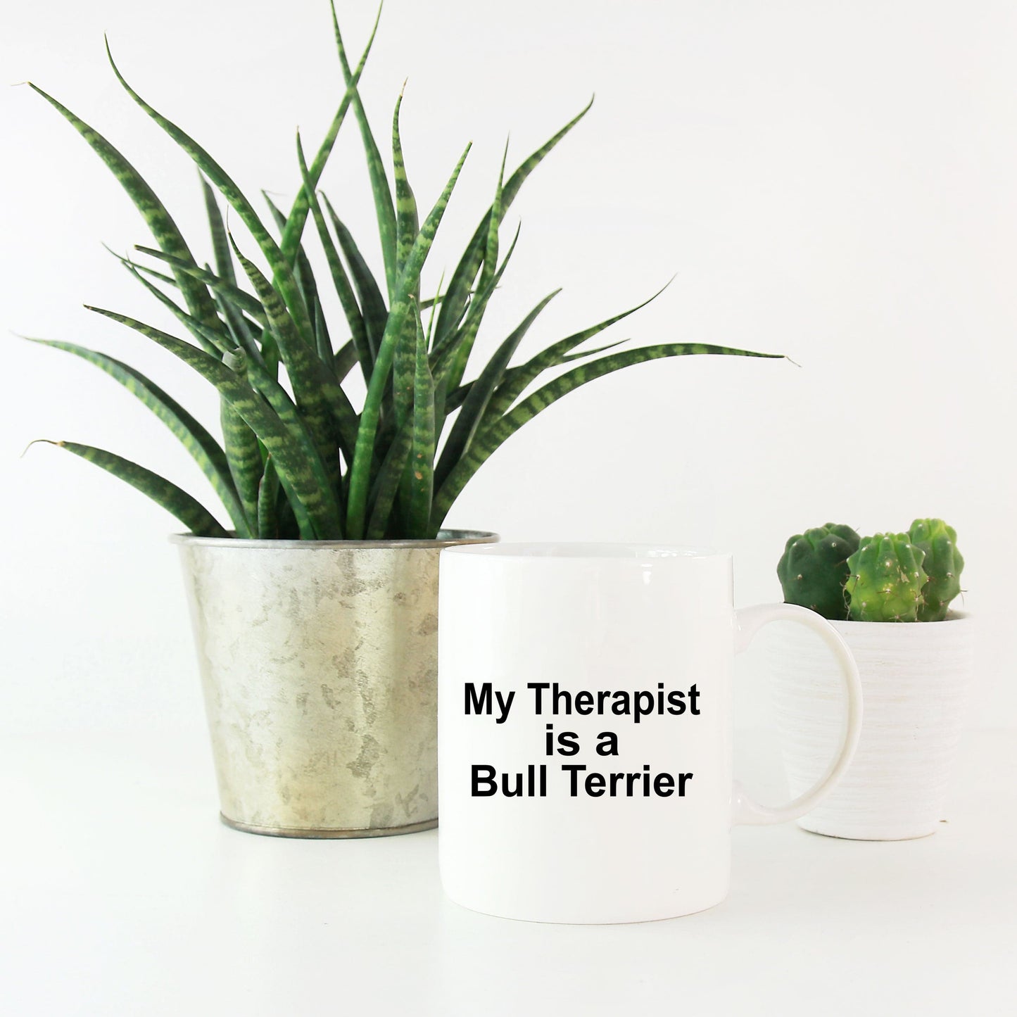 Bull Terrier Dog Owner Lover Funny Gift Therapist White Ceramic Coffee Mug