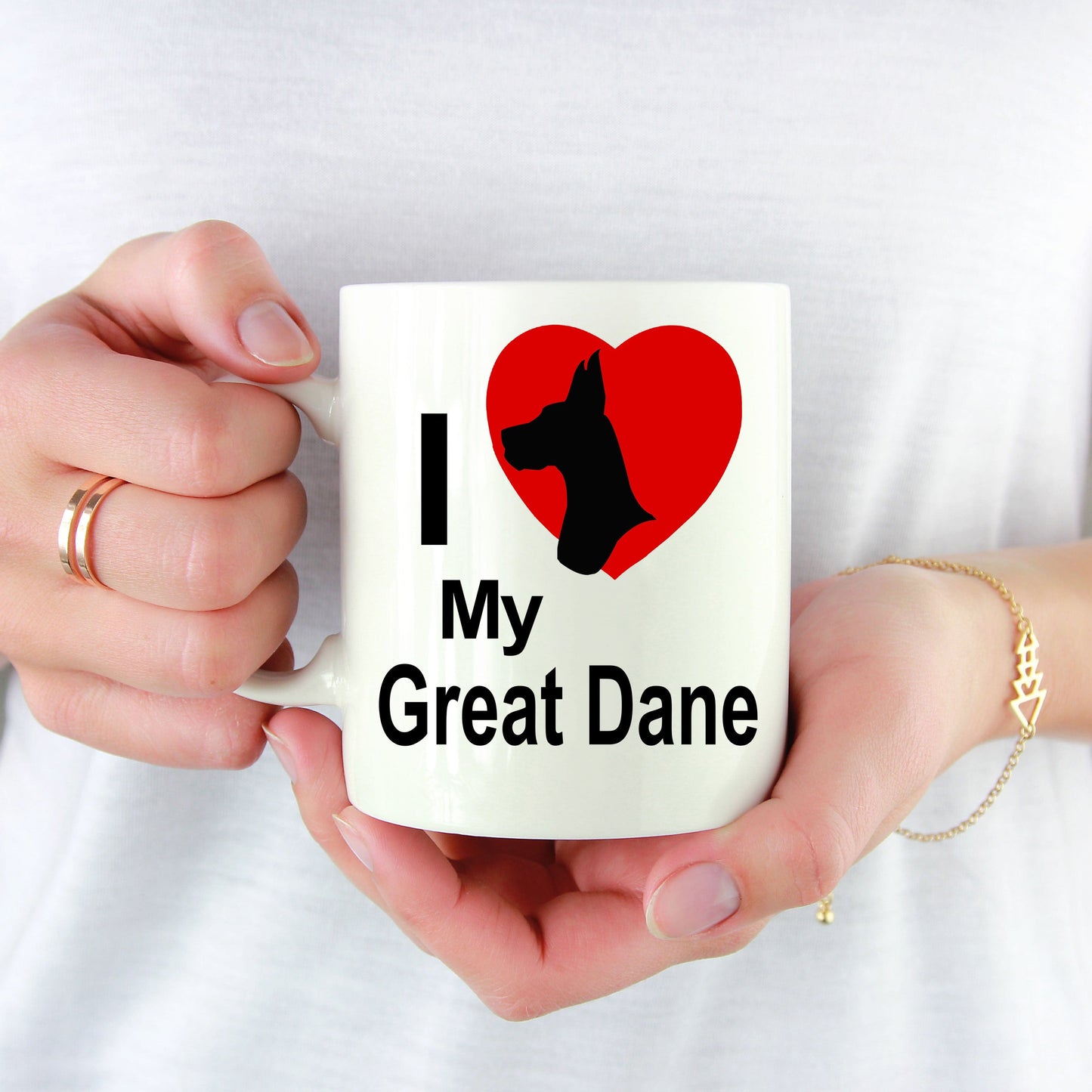 Love my Great Dane Dog White Ceramic Coffee Mug