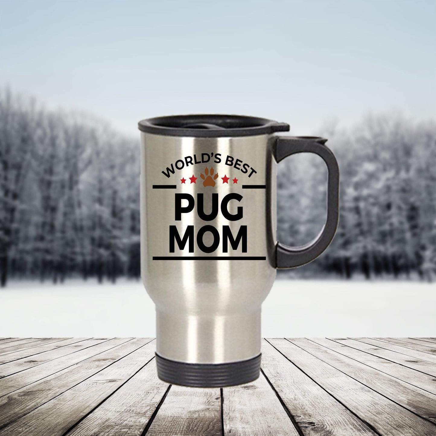 Pug Dog Mom Travel Coffee Mug