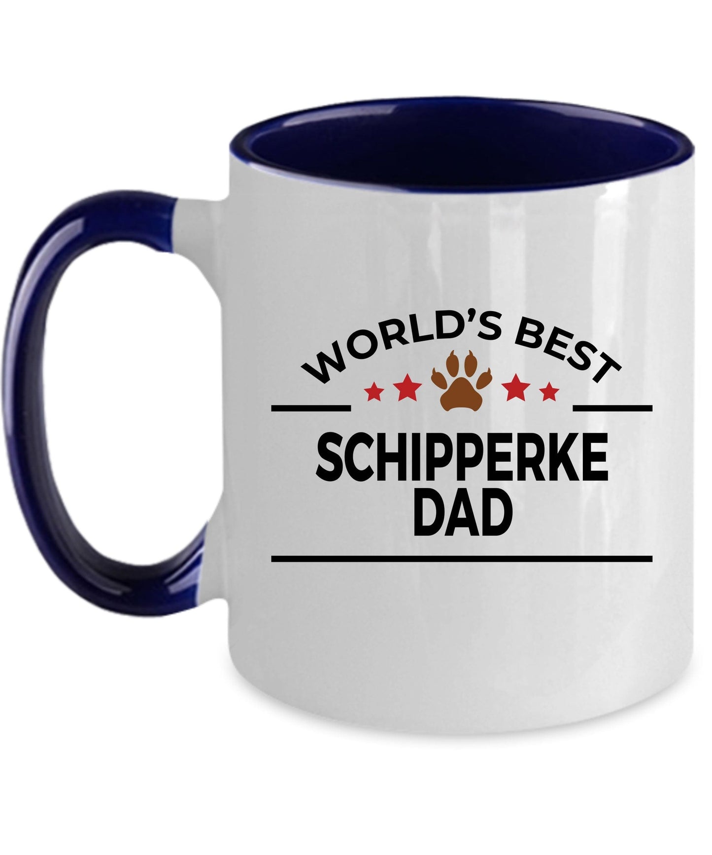 Schipperke Dog Dad Coffee Mug Custom photo upload and personalization available