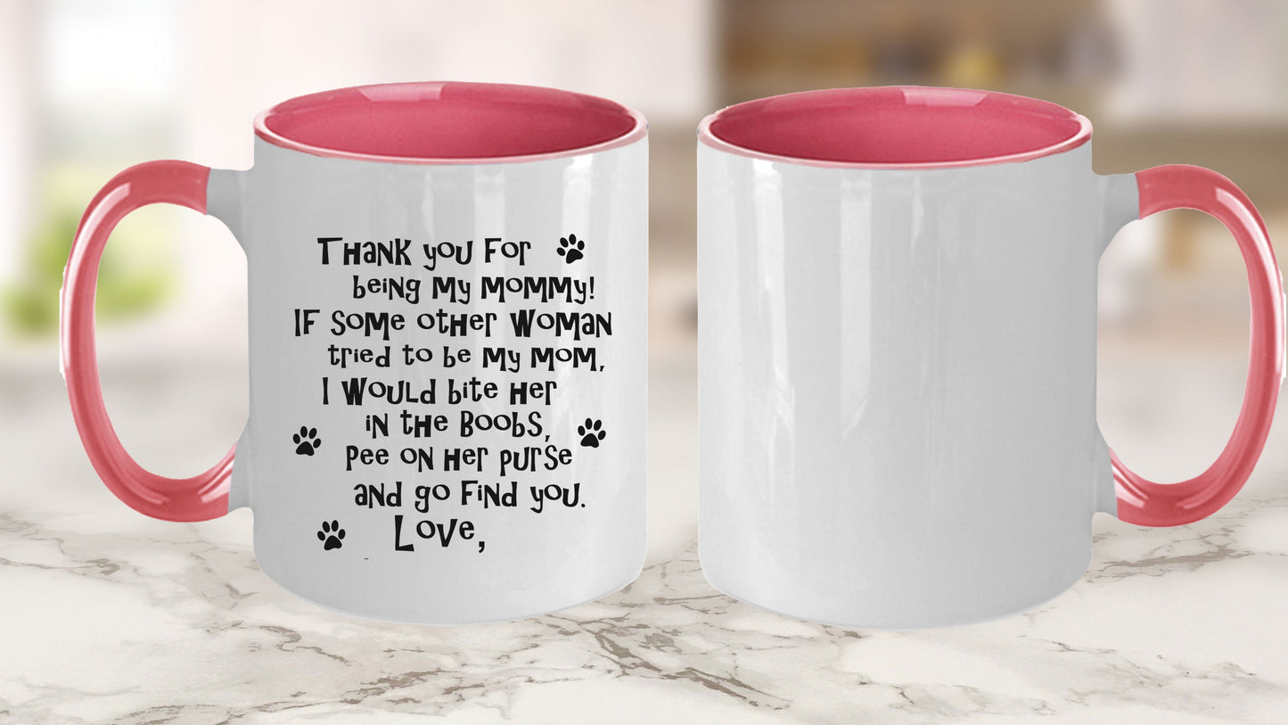 Personalized Dog Mommy Funny Ceramic Mug with Custom Photo Upload