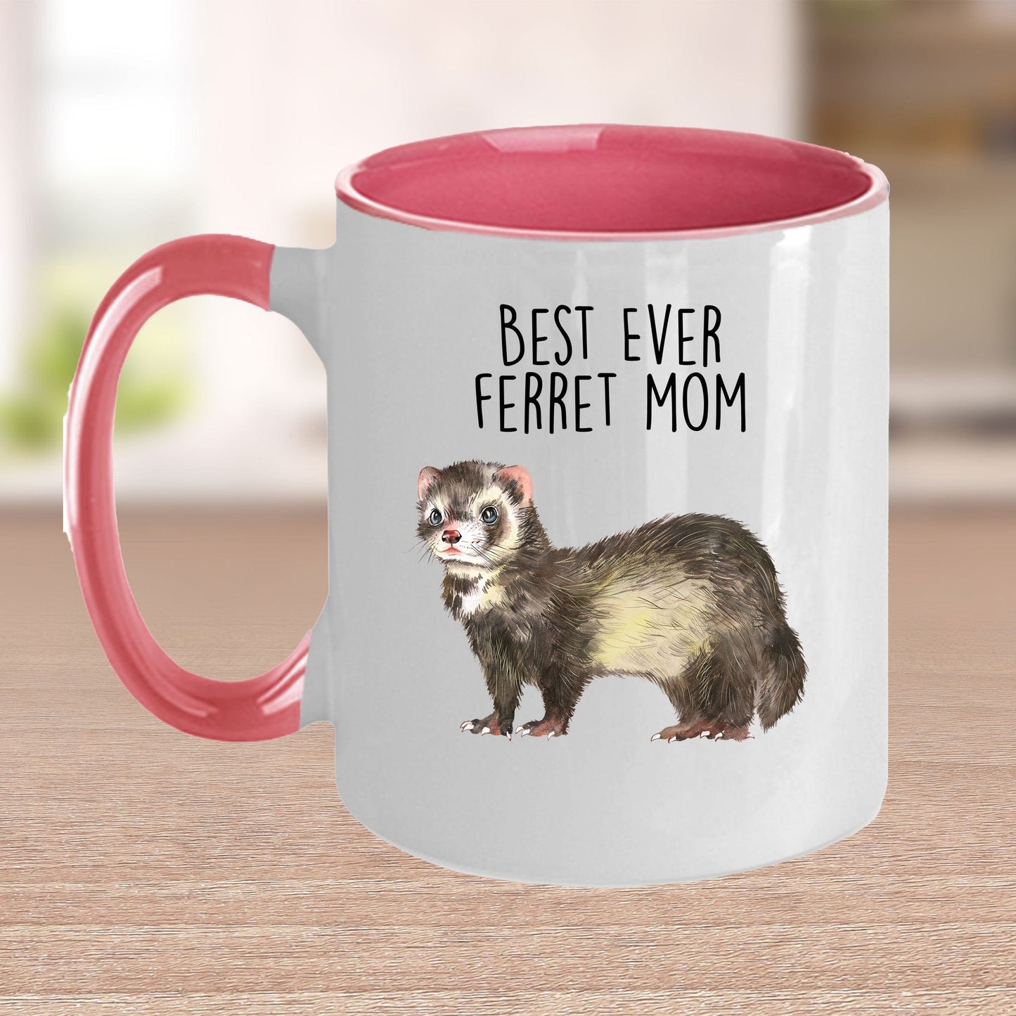 Ferret Best Ever Dad or Mom Custom Ceramic Coffee Mug
