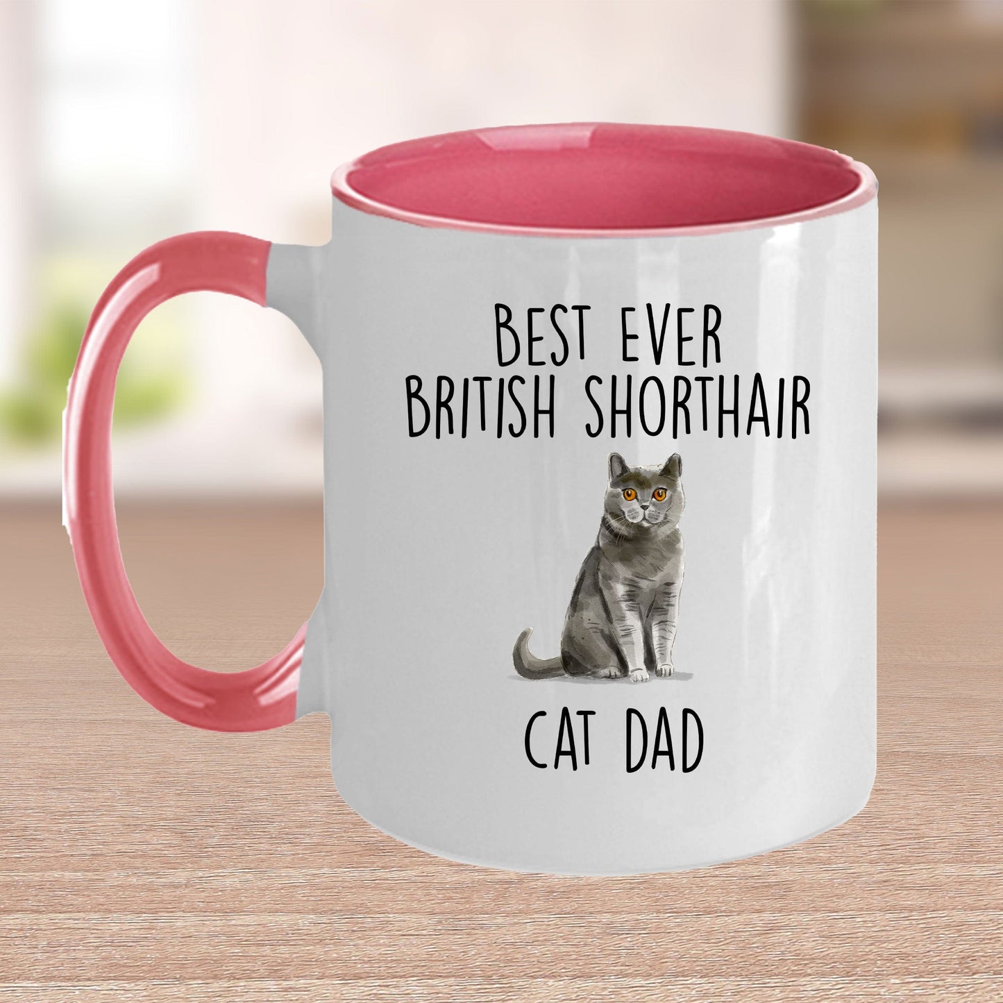 British Shorthair Cat Dad Ceramic Coffee Mug