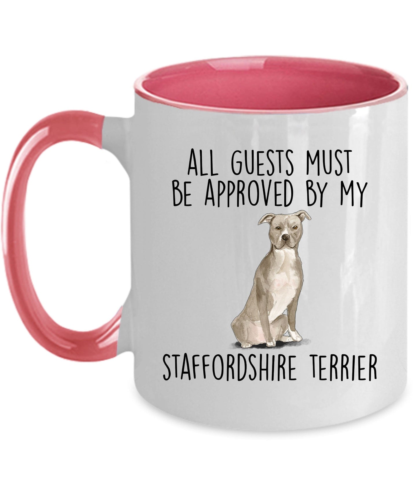 American Staffordshire Terrier - Pitbull - ceramic coffee mug - All guests must be approved