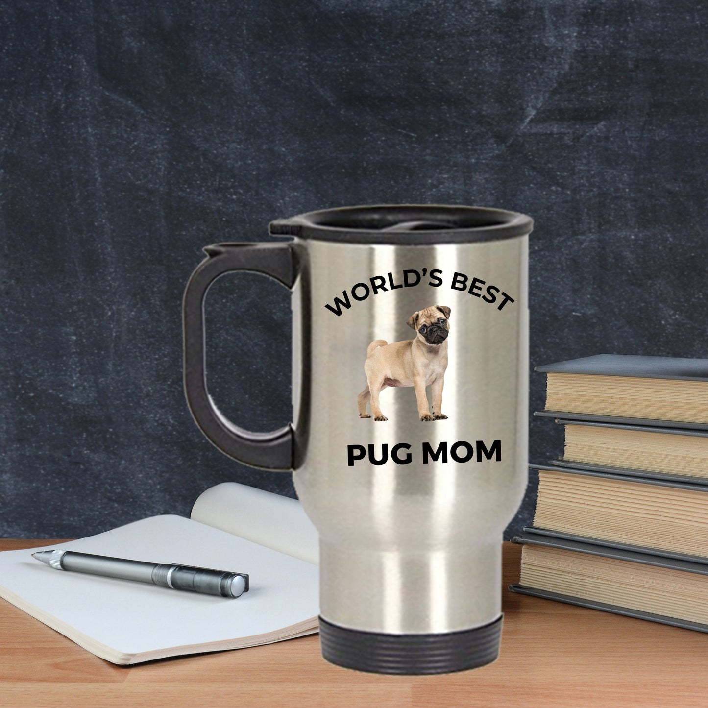 Pug Dog Mom Travel Coffee Mug