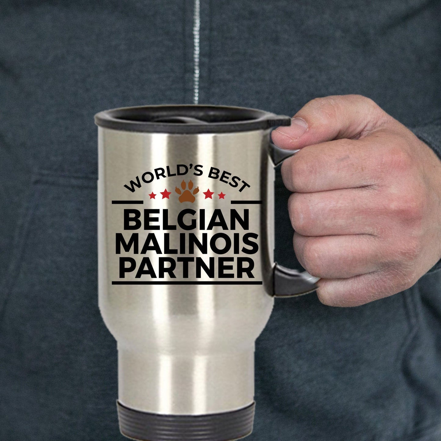 Belgian Malinois Dog Best Partner Police Canine Officer Travel Mug