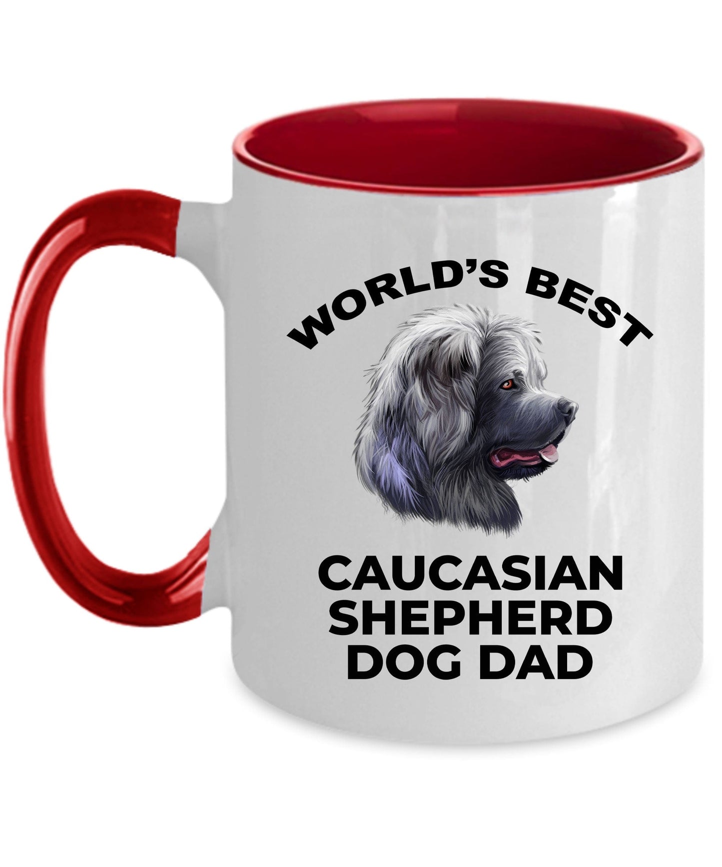 Caucasian Shepherd Best Dog Dad Custom Photo Coffee Mug