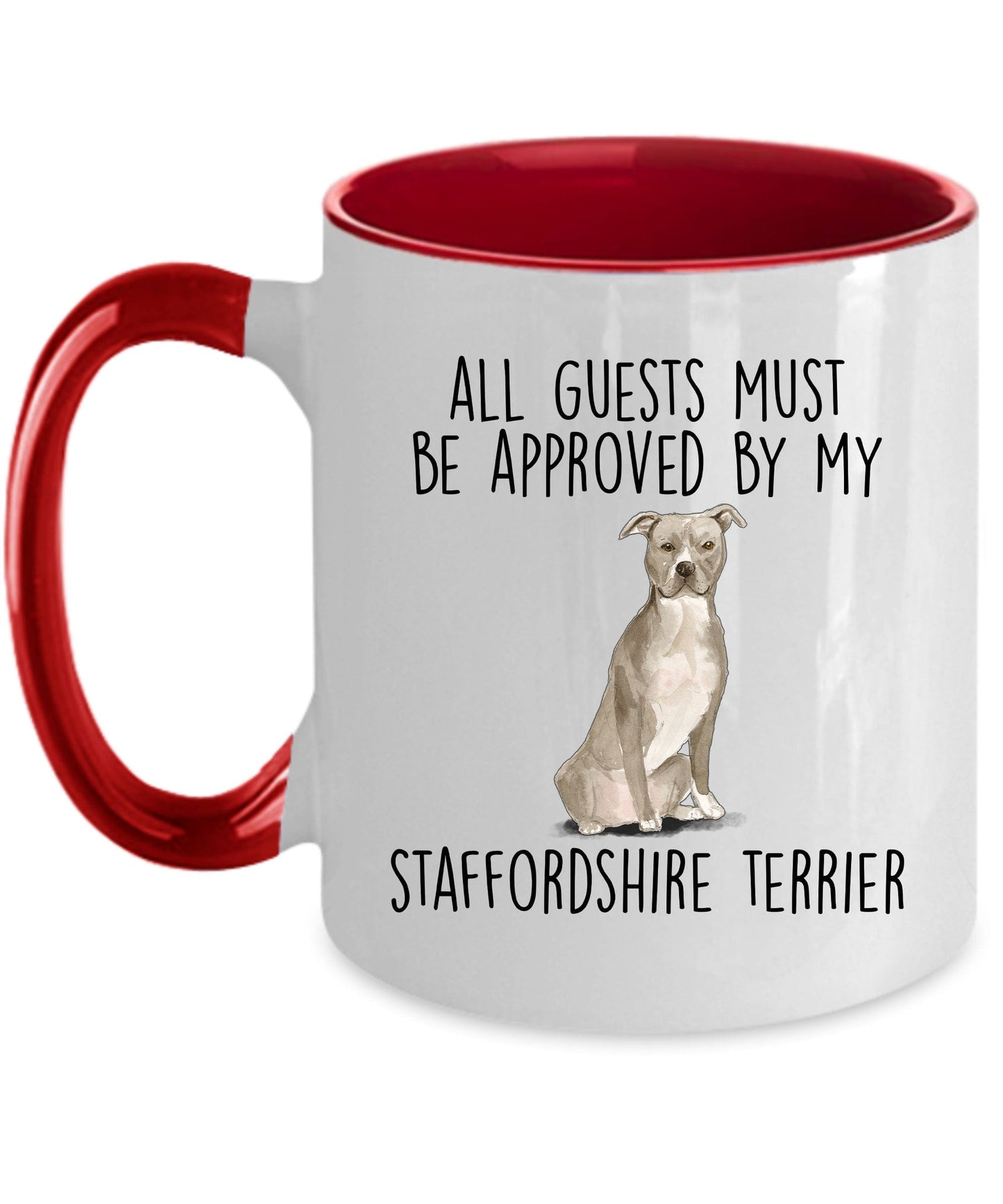 American Staffordshire Terrier - Pitbull - ceramic coffee mug - All guests must be approved