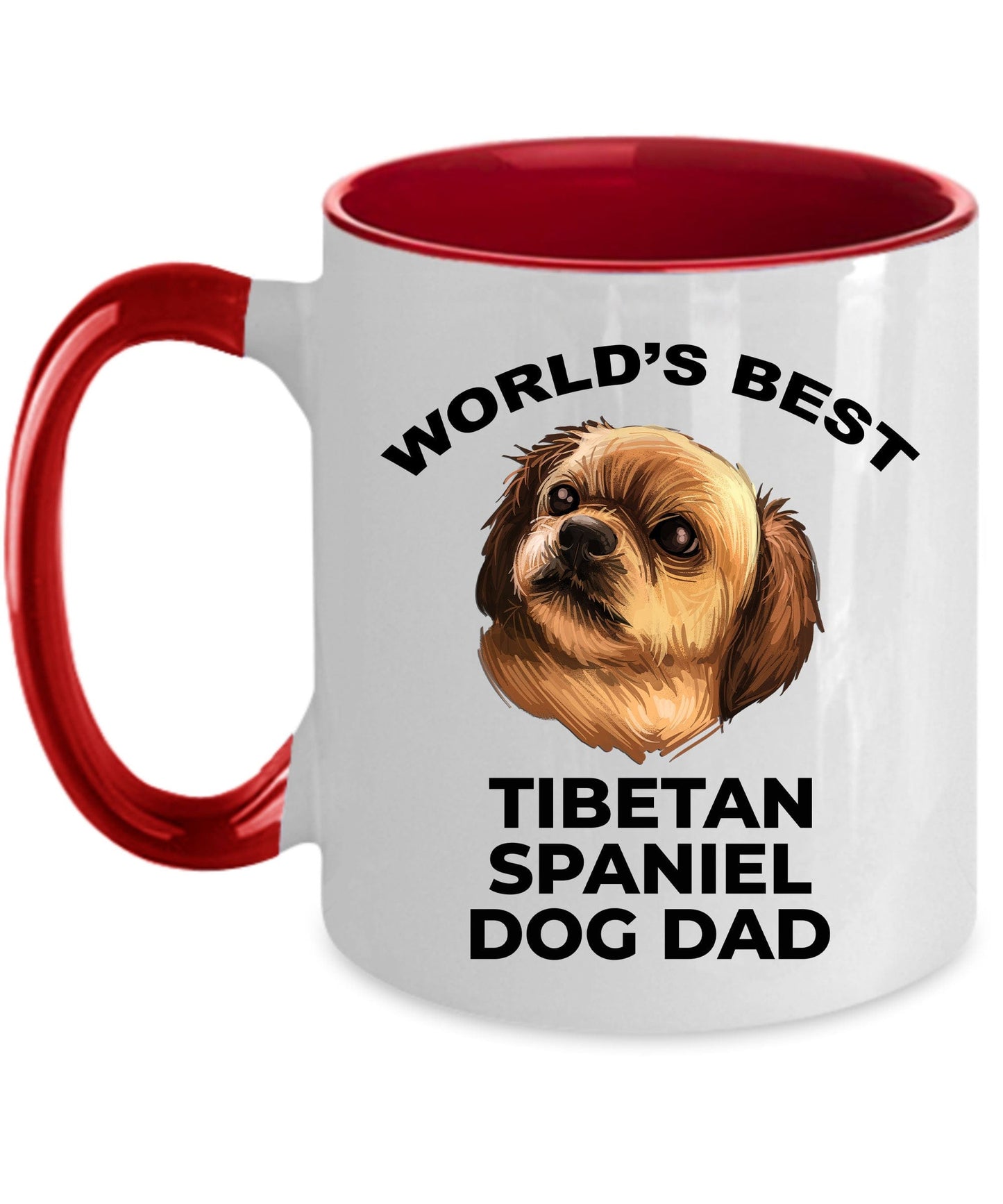 Tibetan Spaniel Best Dog Dad Custom Photo Coffee Mug