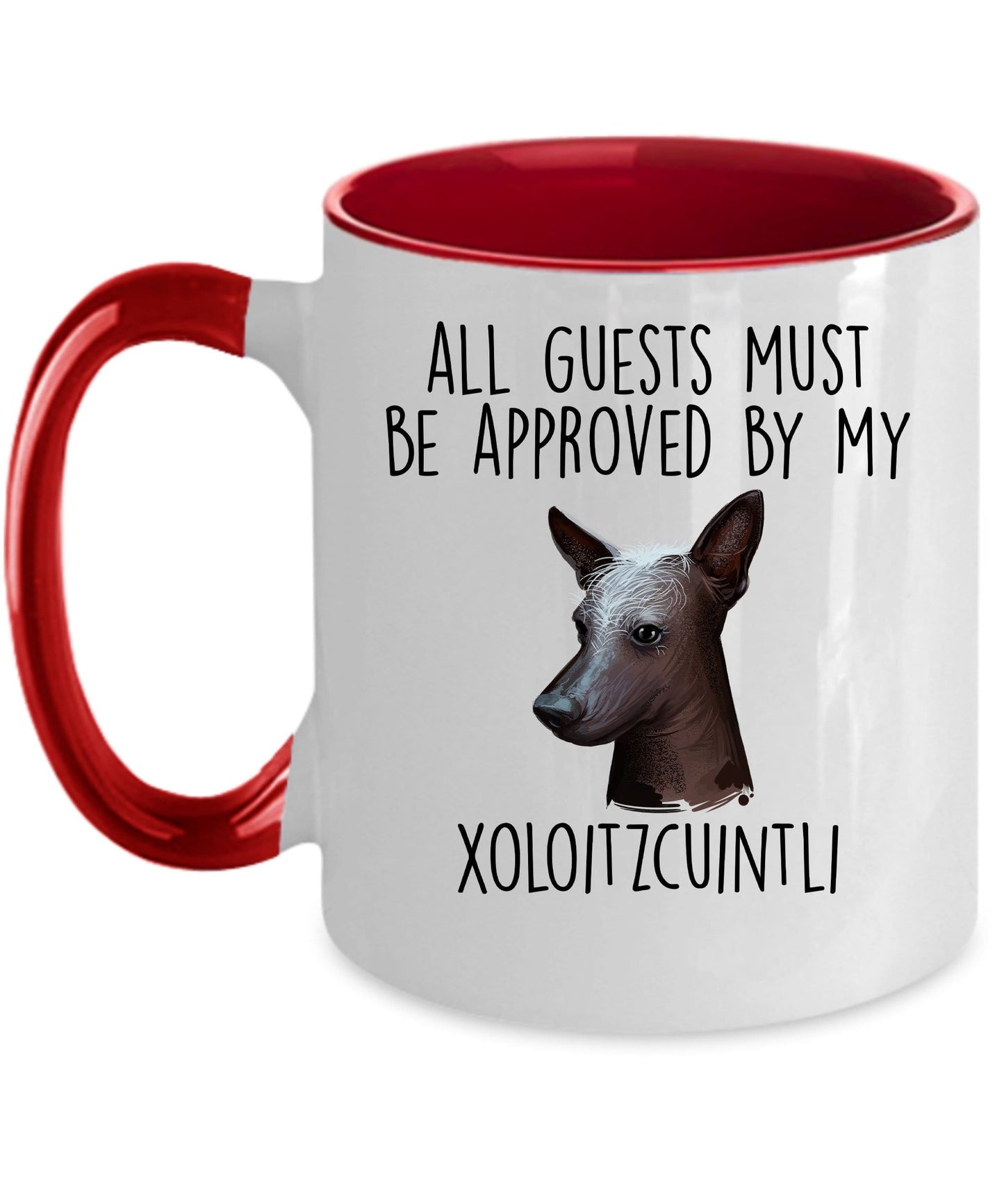 Xoloitzcuintli - Mexican Hairless Dog funny coffee Mug - All Guests must be approved