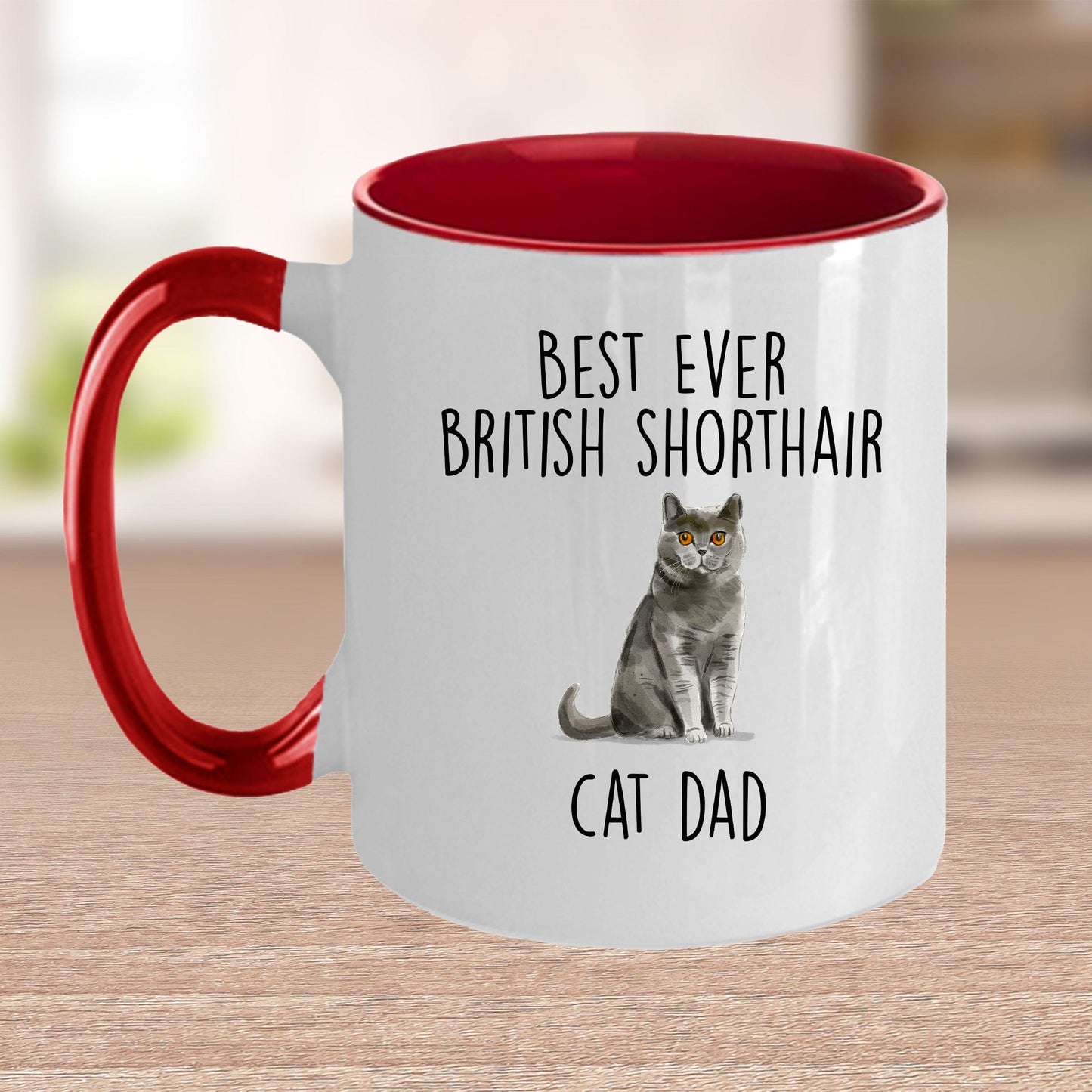 British Shorthair Cat Dad Ceramic Coffee Mug