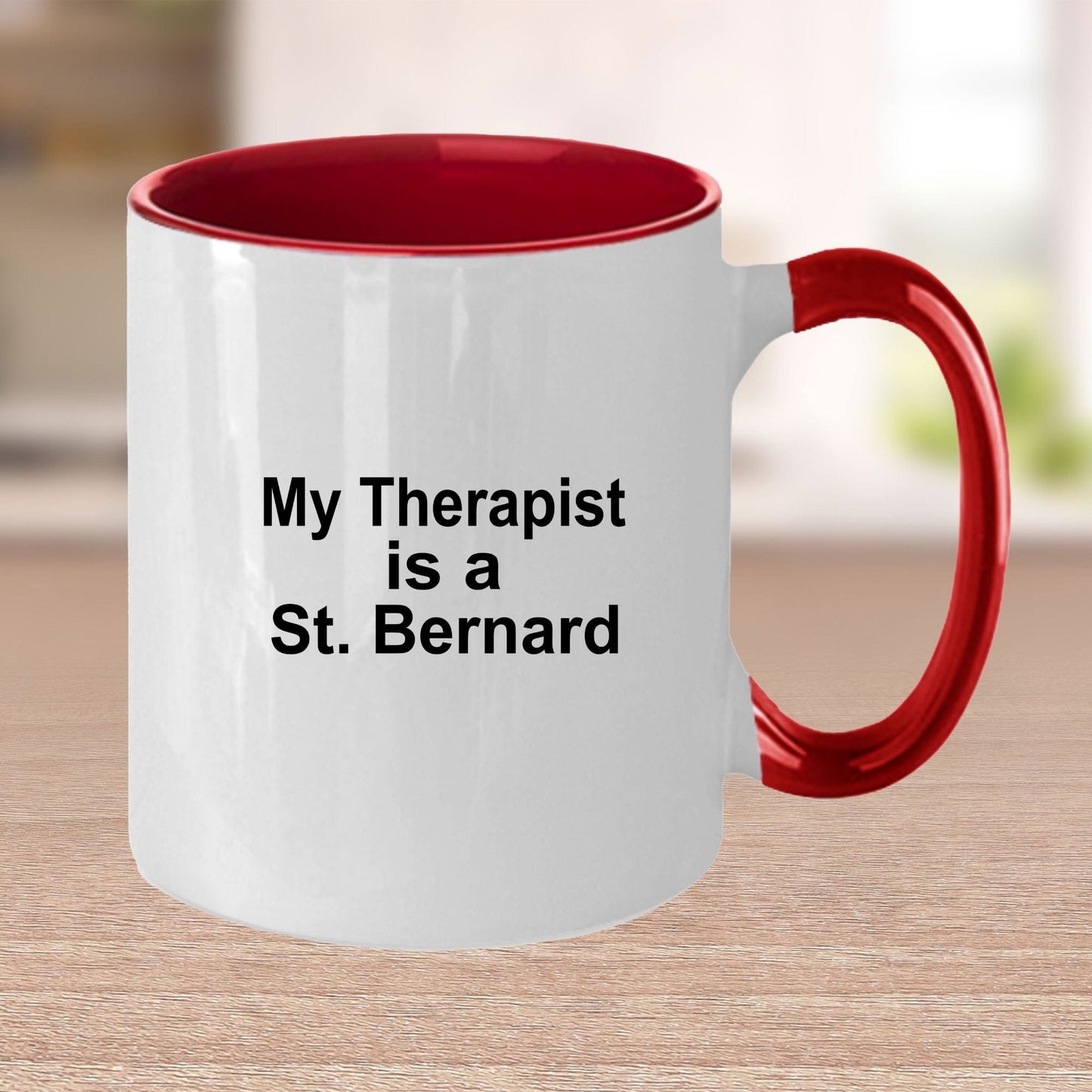 Saint Bernard Dog Owner Lover Funny Gift Therapist White Ceramic Coffee Mug